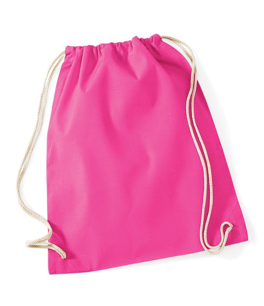 Handige handzame Katoenen gymtas in de lieve roze kleur bedrukbaar