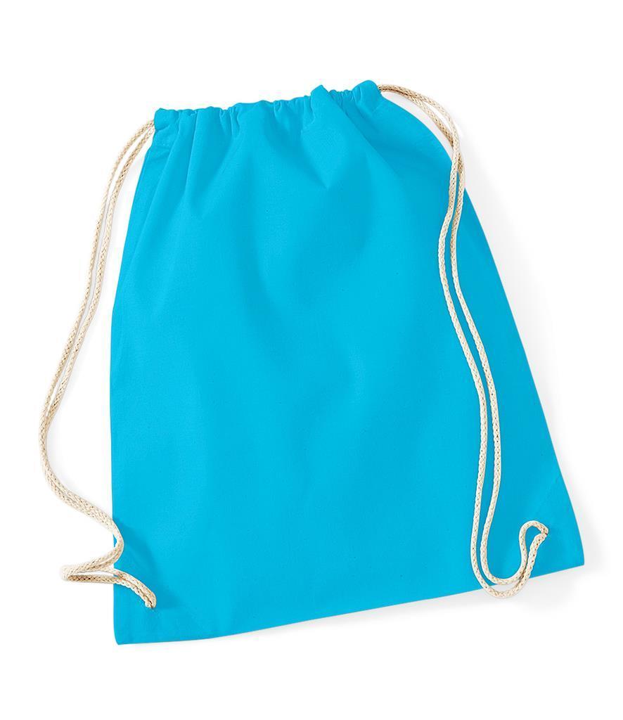 Handige handzame Katoenen gymtas in een zee blauwe tint