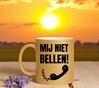 foto 2 mij niet bellen! gouden glitter mok