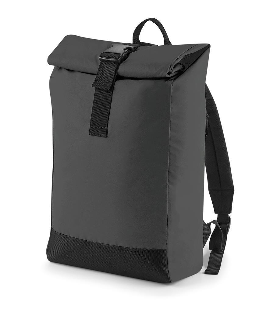 Rugzak RollTop rolsluiting Backpack Reflecterende zwart