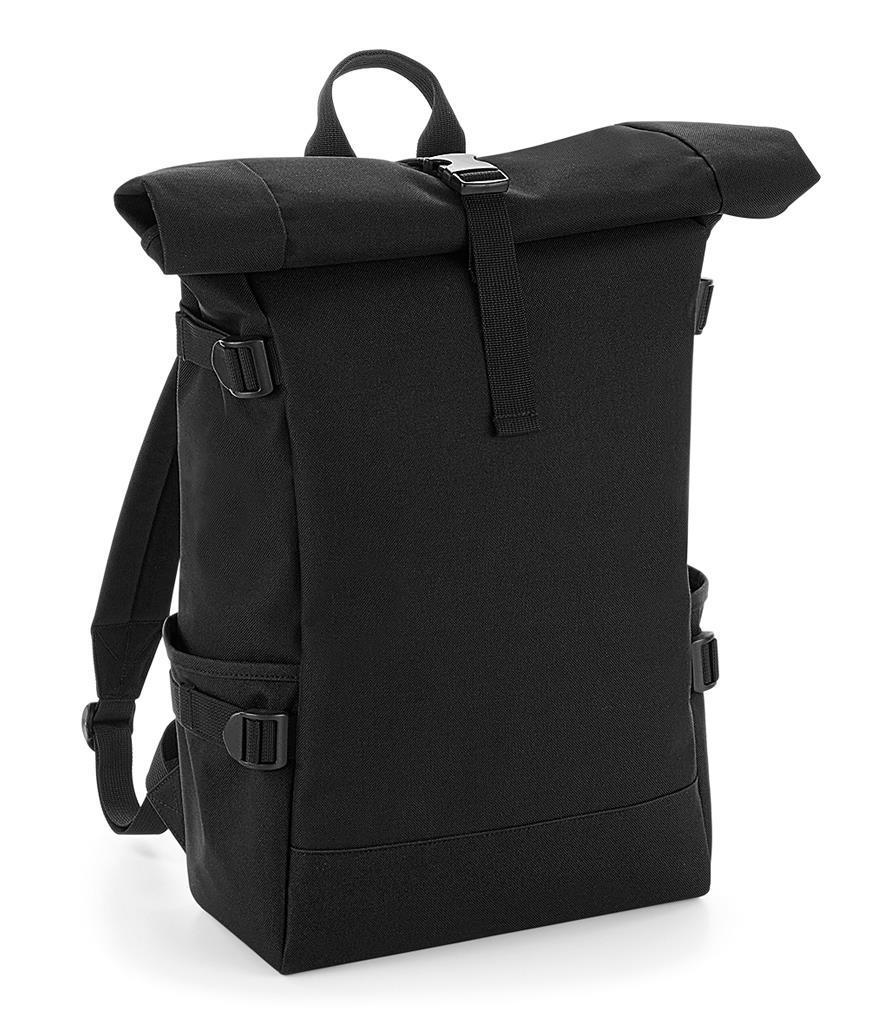 Rugzak zwart RollTop rolsluiting Backpack laptop tot 17 inch 
