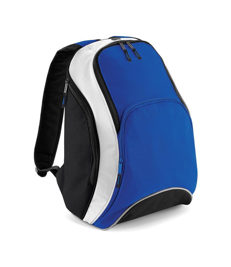 Sportieve Rugzak 21 Liter Bagbase blauw met wit en zwart