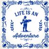 tegeltje sportvisser vissen life is an adventure