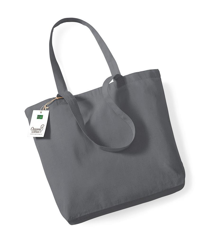 Trendy biologisch boodschappentas grijs schoudertas
