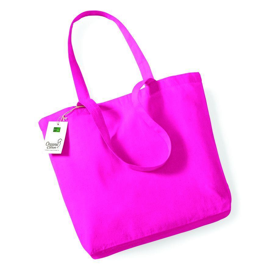 Trendy biologisch boodschappentas roze schoudertas