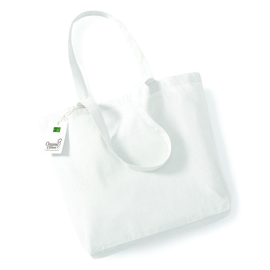 Trendy biologisch boodschappentas schoudertas wit