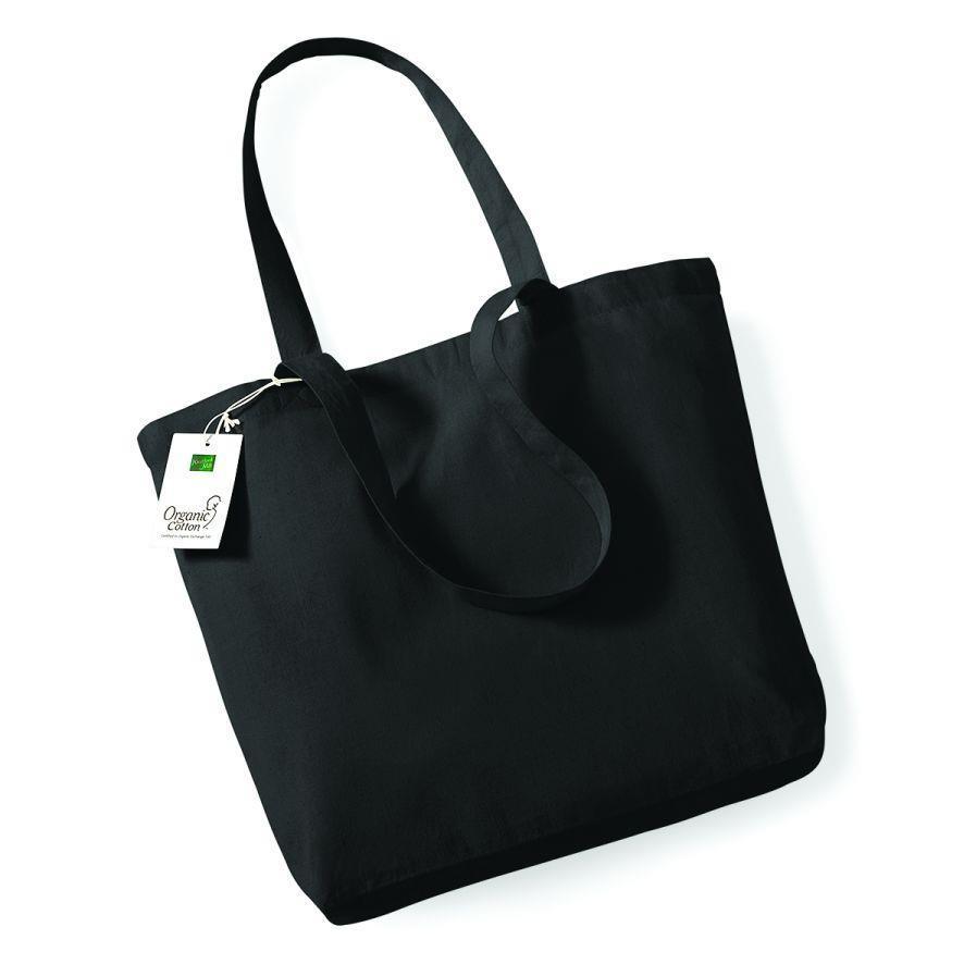 Trendy biologisch zwarte boodschappentas schoudertas zwart