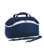 Weekendtas reistas sporttas 54 liter donker blauw met witte accenten.