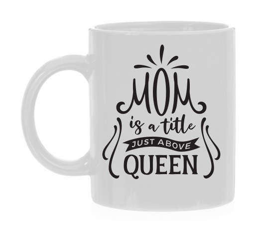 Witte koffie of thee mok Mom is a title just above Queen je moeder staat boven de koningin