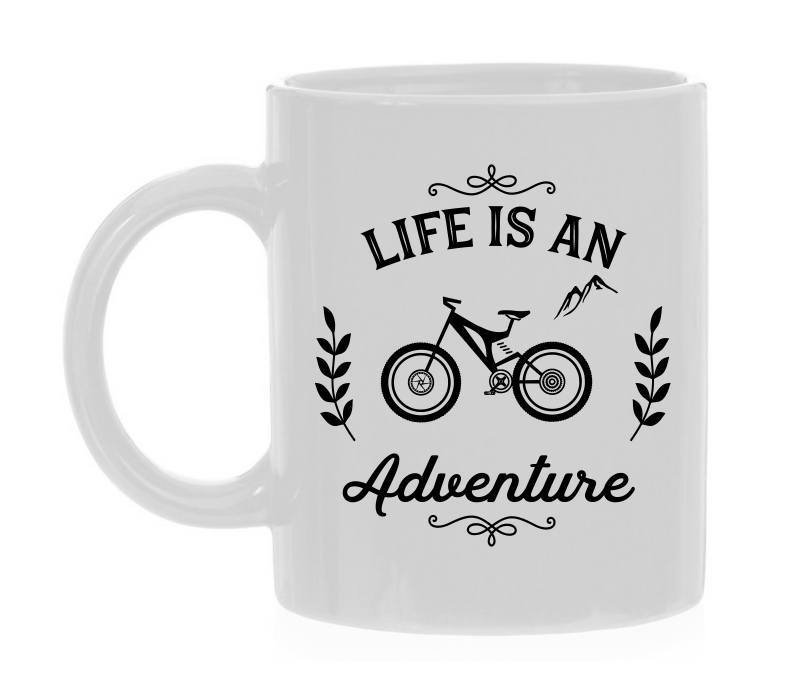 Witte mok life is an adventure mountainbike
