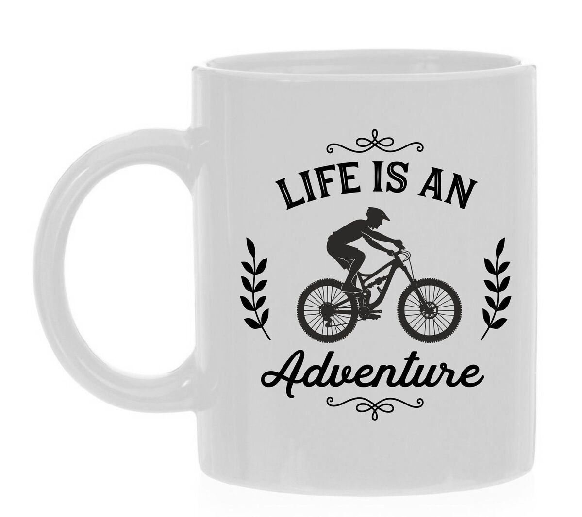 Witte mok life is an adventure mountainbike