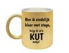 Ben ik eindelijk klaar met stage krijg ik zon kut mokje kadootje stage gouden glitter mok