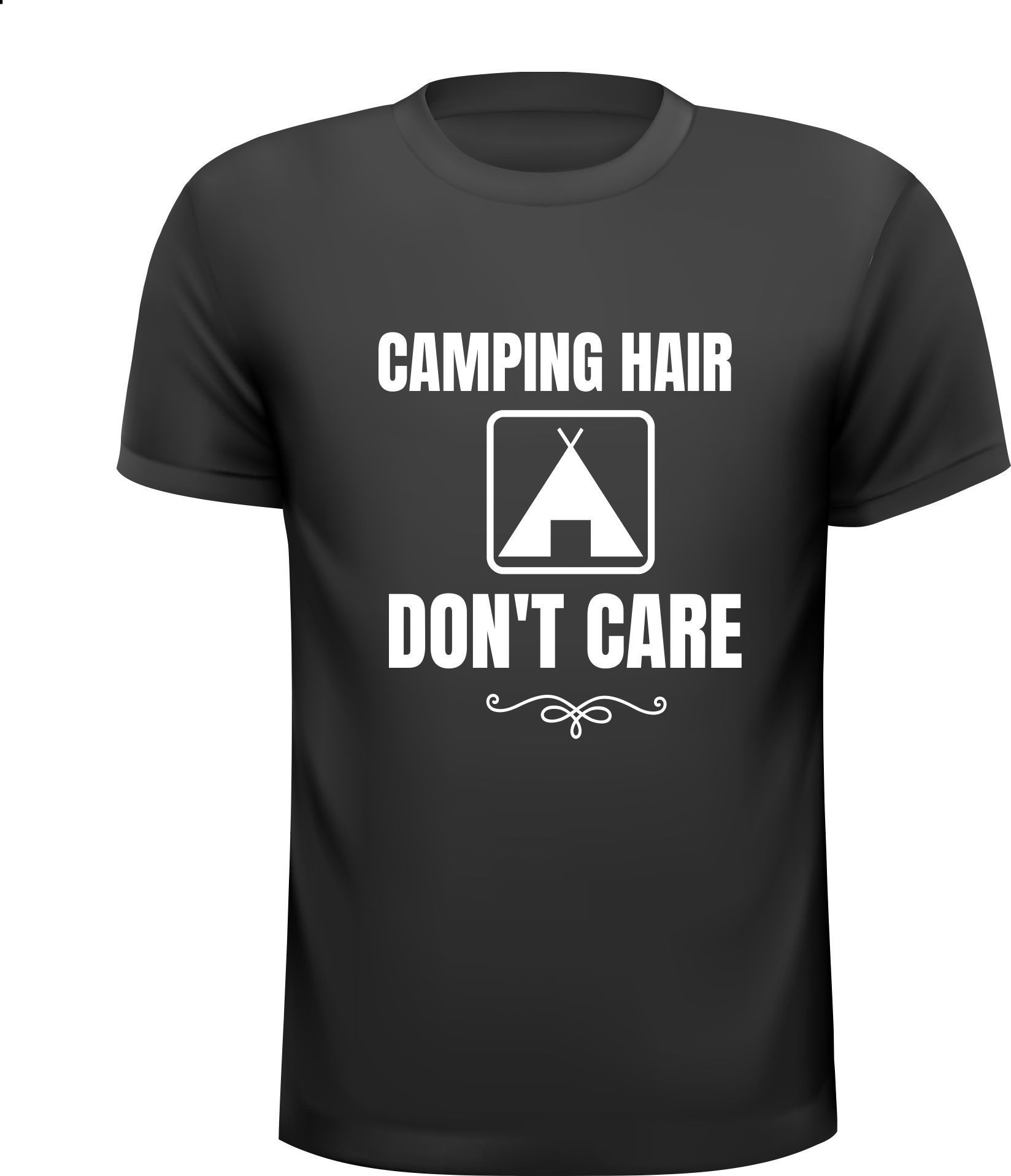 Camping hair don't care shirt