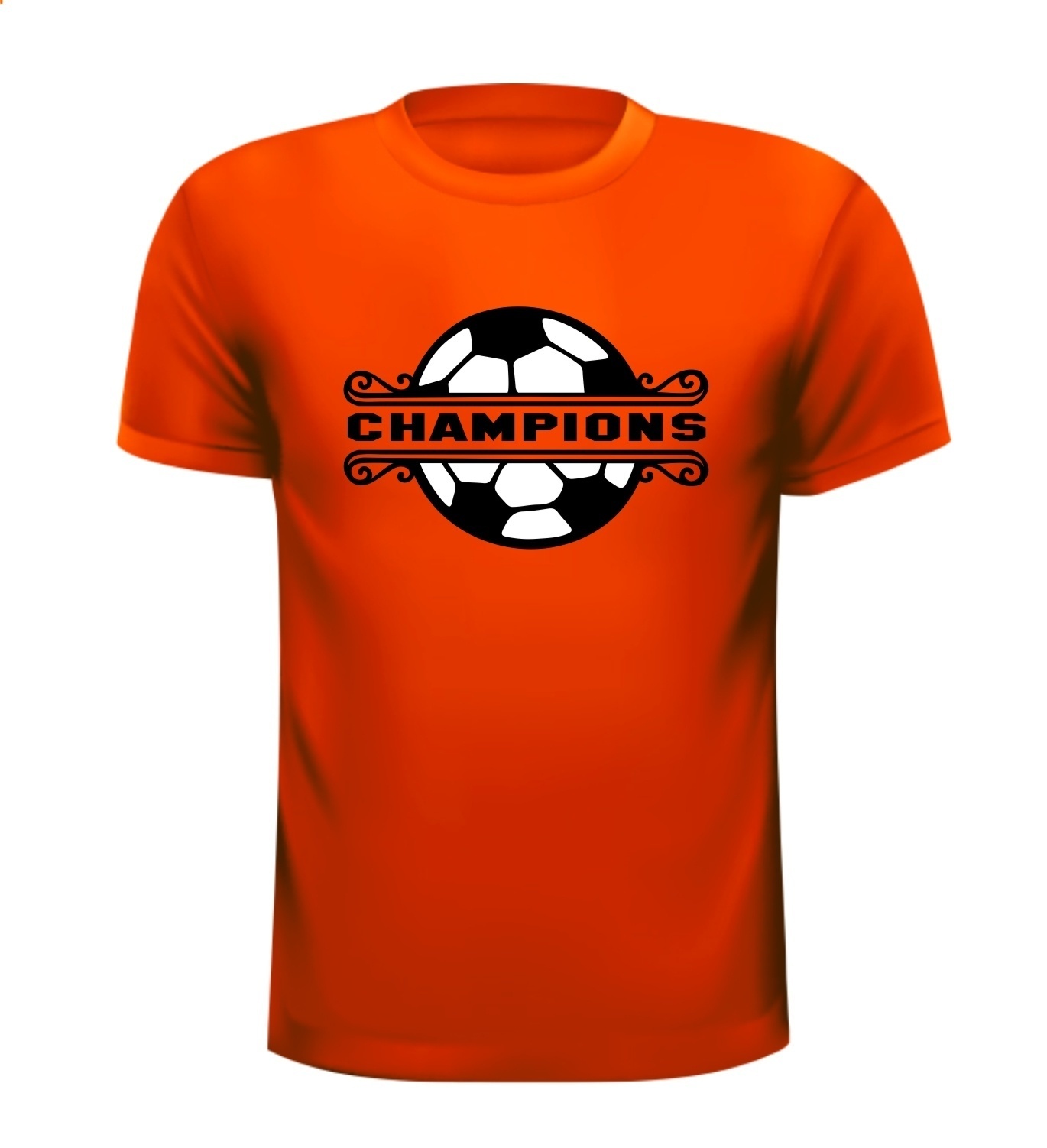 Champions oranje shirt voor EK of WK voetballen kampioenen