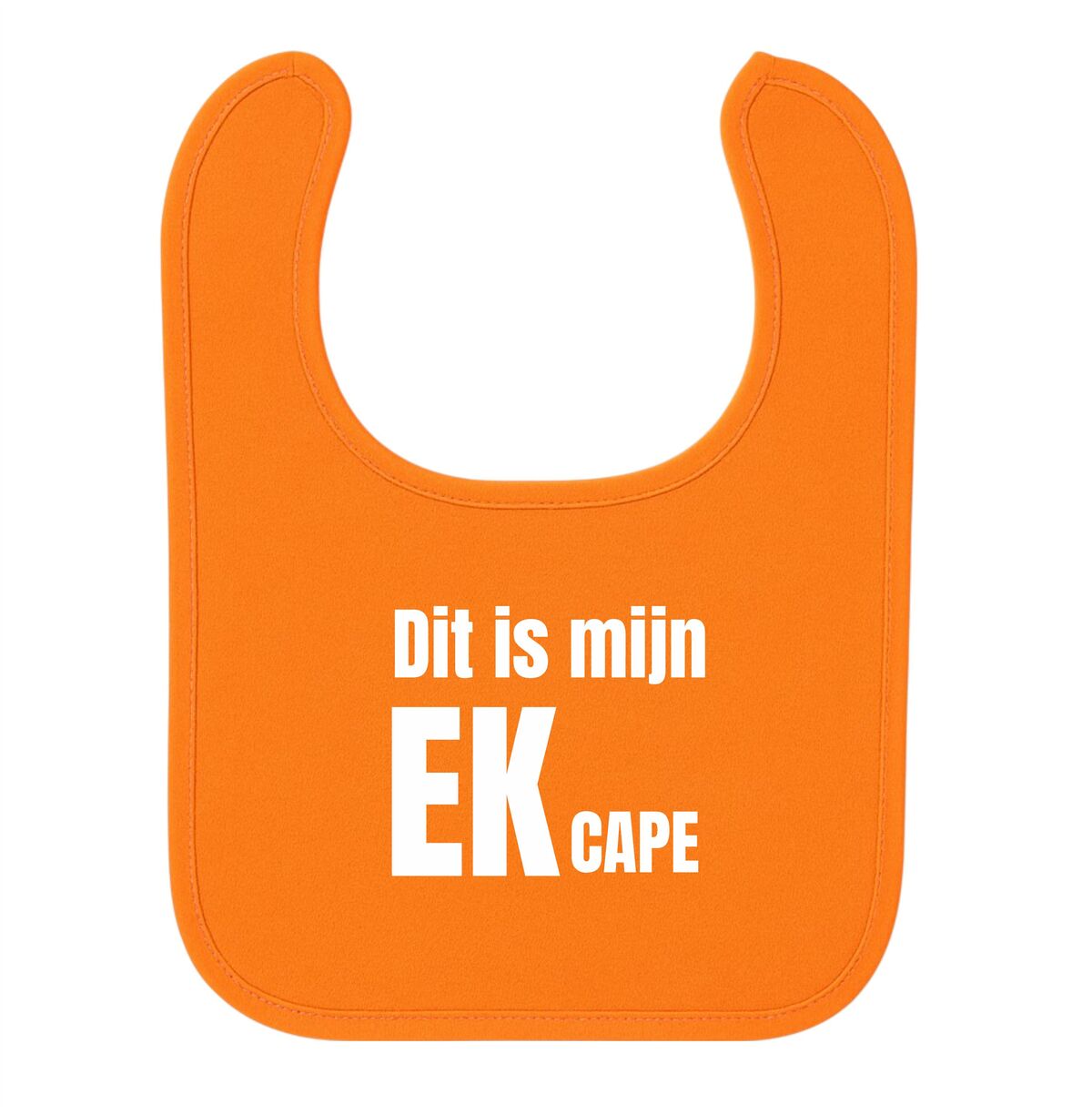 Dit is mijn oranje cape voetbal grappig slabbetje cape op zijn kop EK oranje