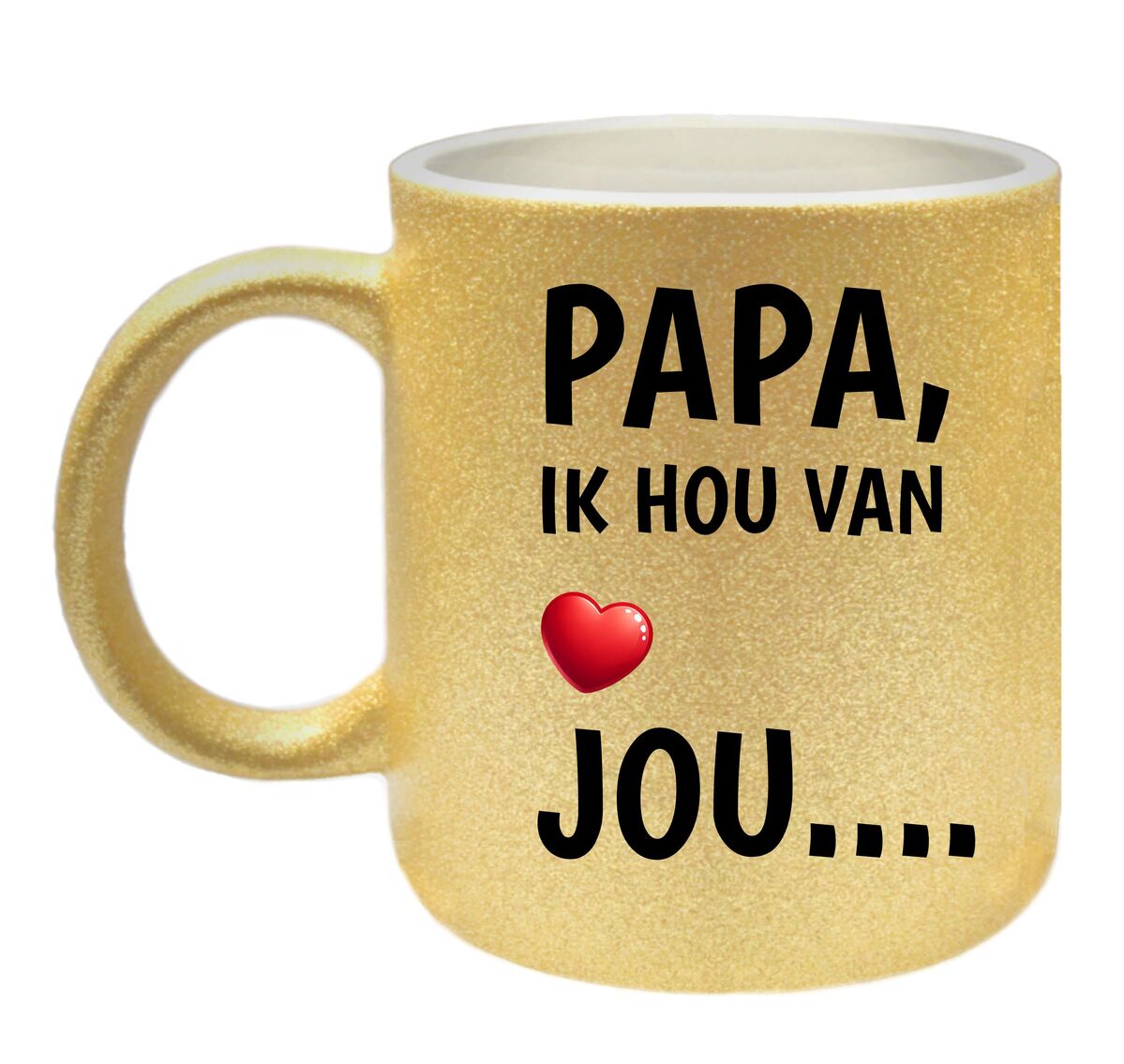 Glitter mok goud papa ik hou van jou leuk voor vaderdag