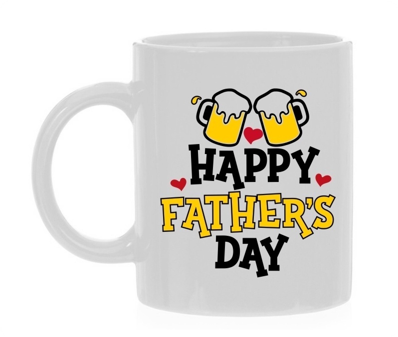 Happy fathers day fijne vaderdag koffie mok wit