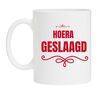 Hoera geslaagd koffiemok of thee mok geslaagd voor de studie