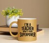 foto 2 I'm a teacher superpower gouden glitter mok