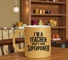 foto 3 I'm a teacher superpower gouden glitter mok