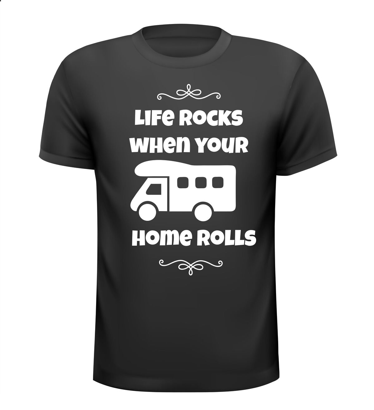 Life rocks when your home rolls shirtje leuk grappig gek camper T-shirt