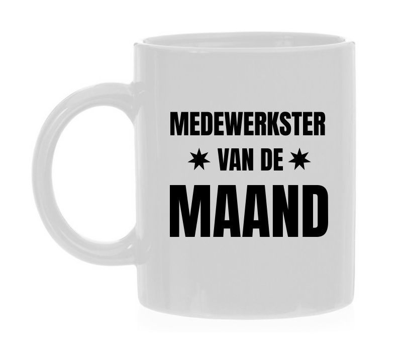 medewerkster van de maand koffie of thee mok wit