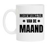 medewerkster van de maand koffie of thee mok wit