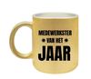 Medewerkster van het jaar mok gouden glitters