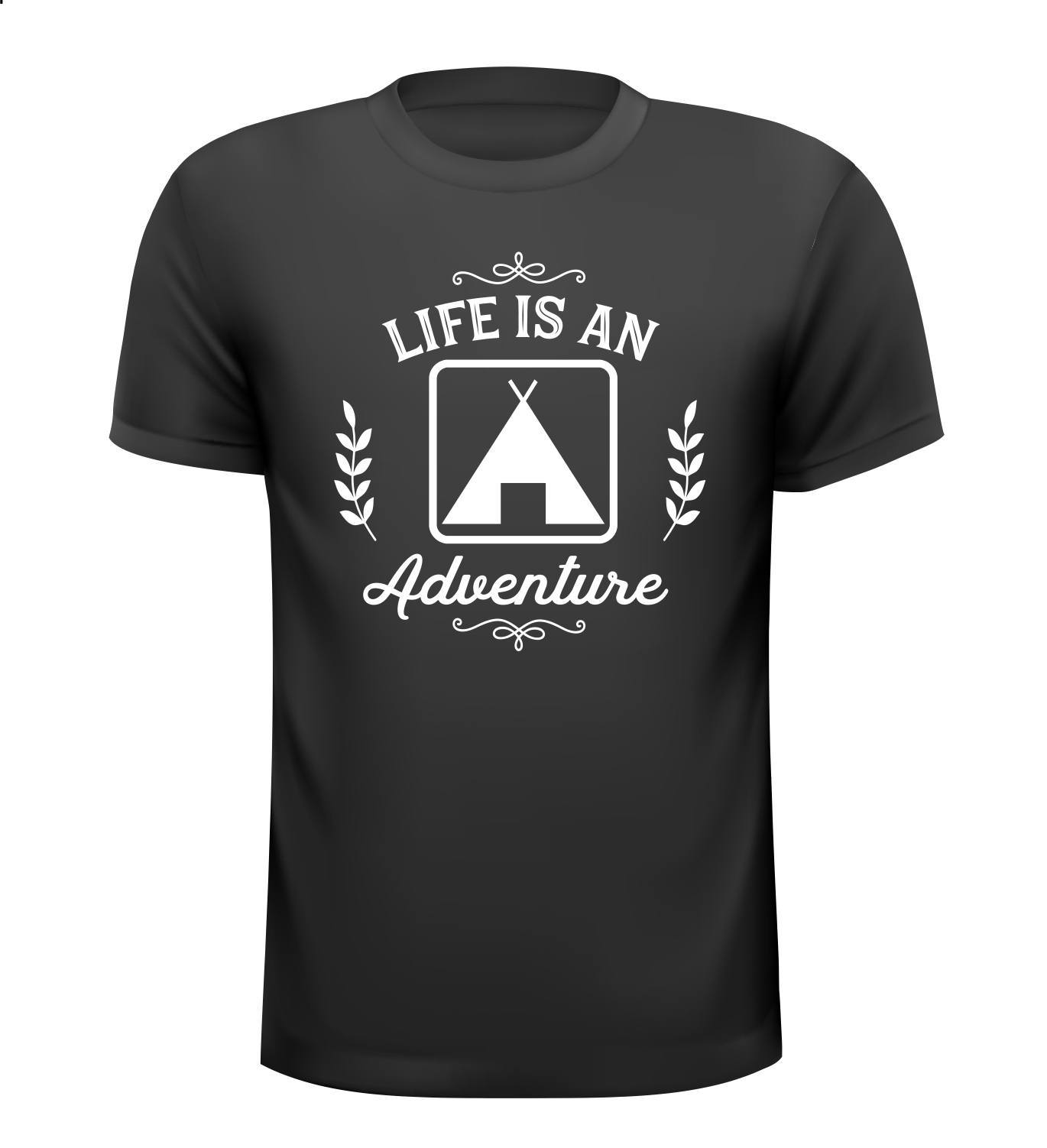 T-shirt leven is een avontuur kamperen camping