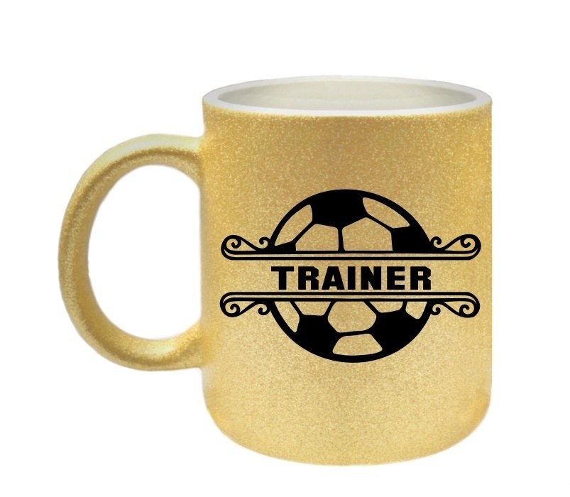 Voetbal trainer mok gouden koffiemok