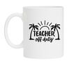 Witte koffie of thee mok voor een juf of meester die een vakantie verdiend heeft