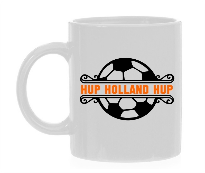 Witte koffiemok hup Holland hup voetballen EK WK