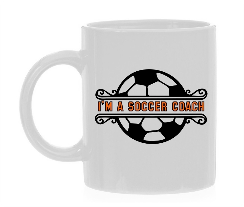 Witte koffiemok i'm a soccer coach grappig