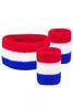 Zweetbanden set  Nederland rood wit blauw hoofdband en 2 polsbanden