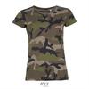 Dames camouflage T-shirt voor stoere dames leger groene camouflage print