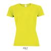 Dames sportshirt Neon geel met ademend effect en langer rugpand Dri-FIT.