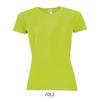 Dames sportshirt Neon groen met ademend effect en langer rugpand Dri-FIT.