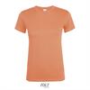 Dames T-shirt met een ronde hals apricot kleur