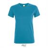 Dames T-shirt met een ronde hals aqua blauw