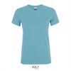 Dames T-shirt met een ronde hals mooie Atoll blauwe kleur
