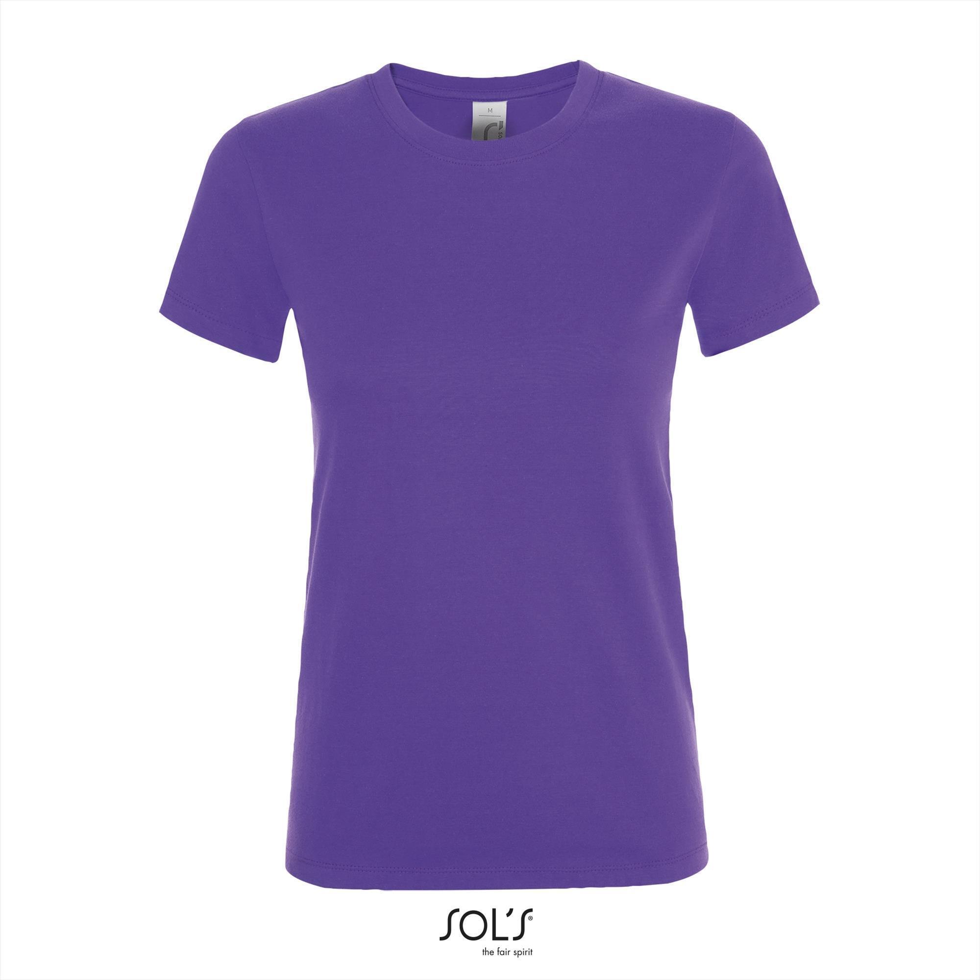 Dames T-shirt met een ronde hals paars