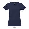 Dames T-shirt met v-hals trendy vrouwen shirt donker blauw