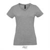 Dames T-shirt met v-hals trendy vrouwen shirt grijs melange
