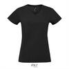 Dames T-shirt met v-hals trendy vrouwen shirt zwart