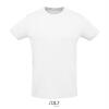 Heren Sport T-shirt wit met body en kraag van pique stof ronde hals Polyester
