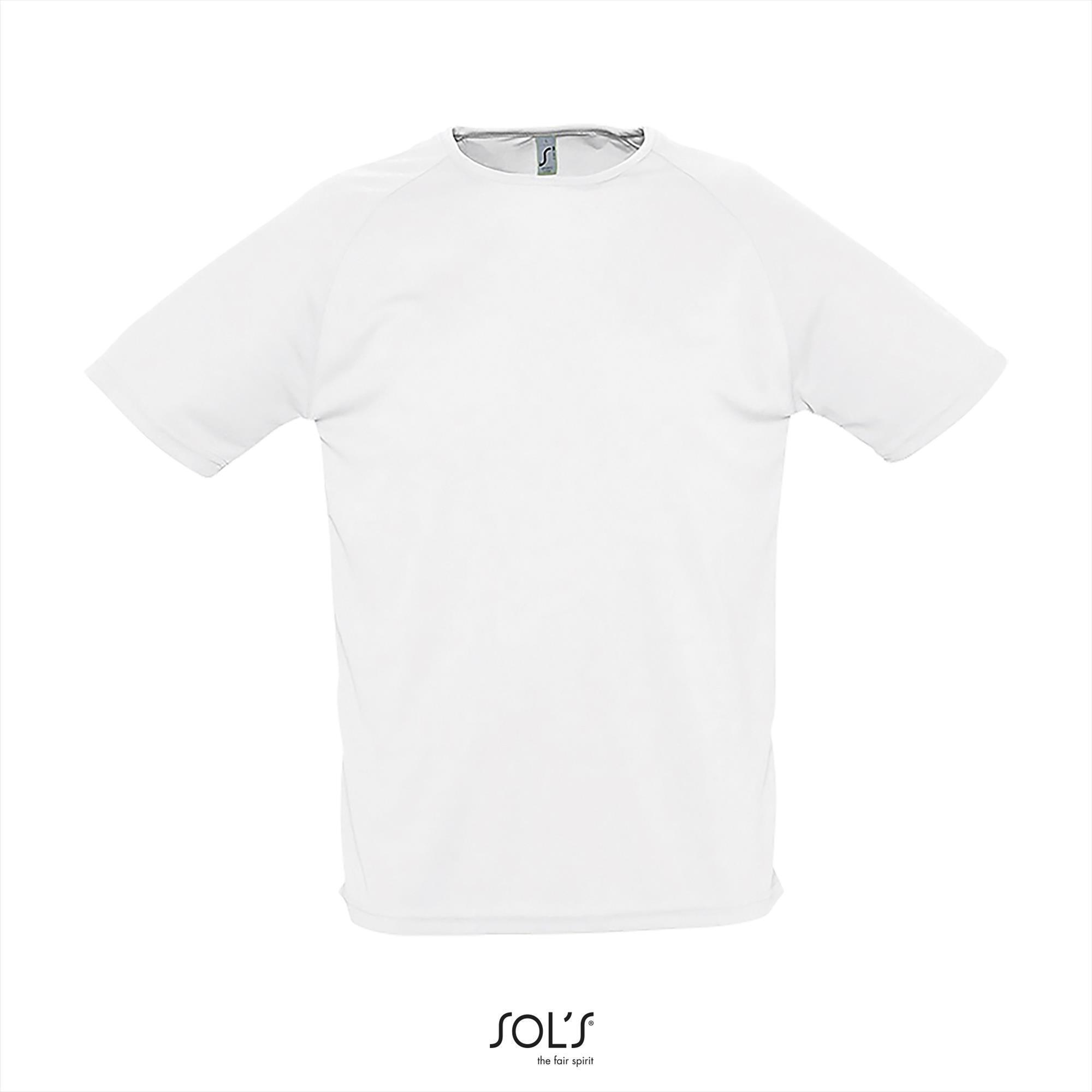 Heren sportshirt  wit met ademend effect. Dri-FIT Polyester sport T-shirt voor mannen