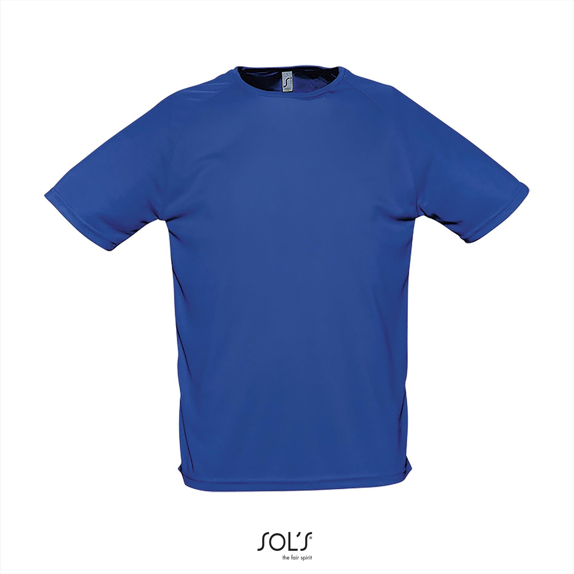 Heren sportshirt blauw met ademend effect. Dri-FIT Polyester sport T-shirt voor mannen