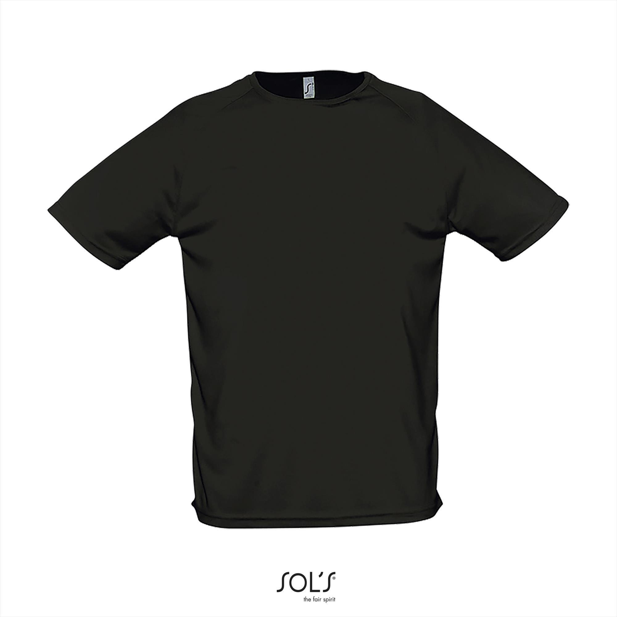 Heren sportshirt zwart met ademend effect. Dri-FIT Polyester sport T-shirt voor mannen