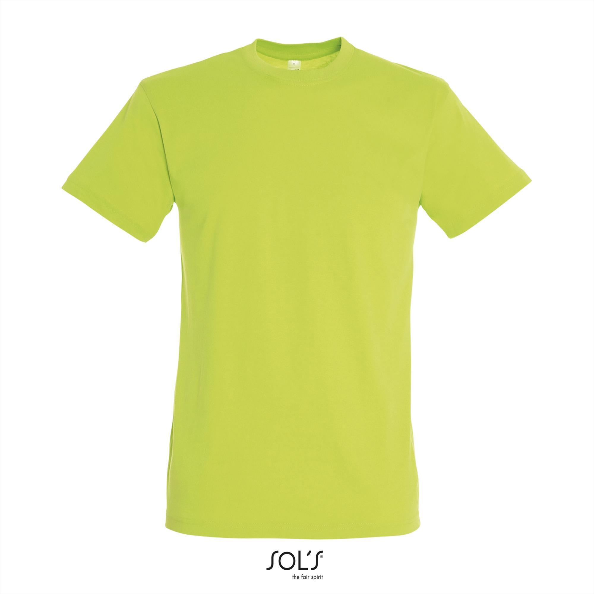 Heren T-shirt met een ronde hals mannen shirt appeltjes groen