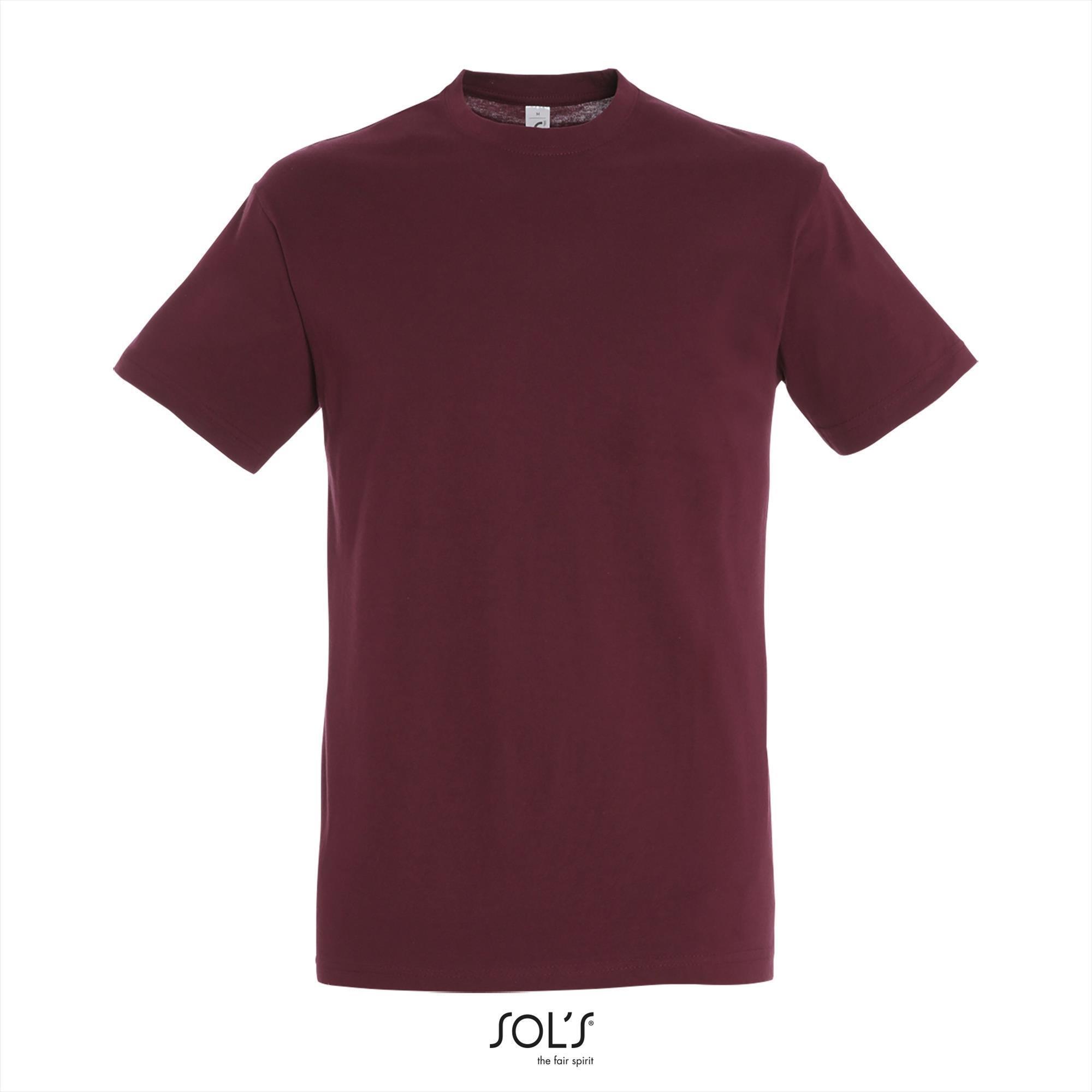 Heren T-shirt met een ronde hals mannen shirt burgundy rood